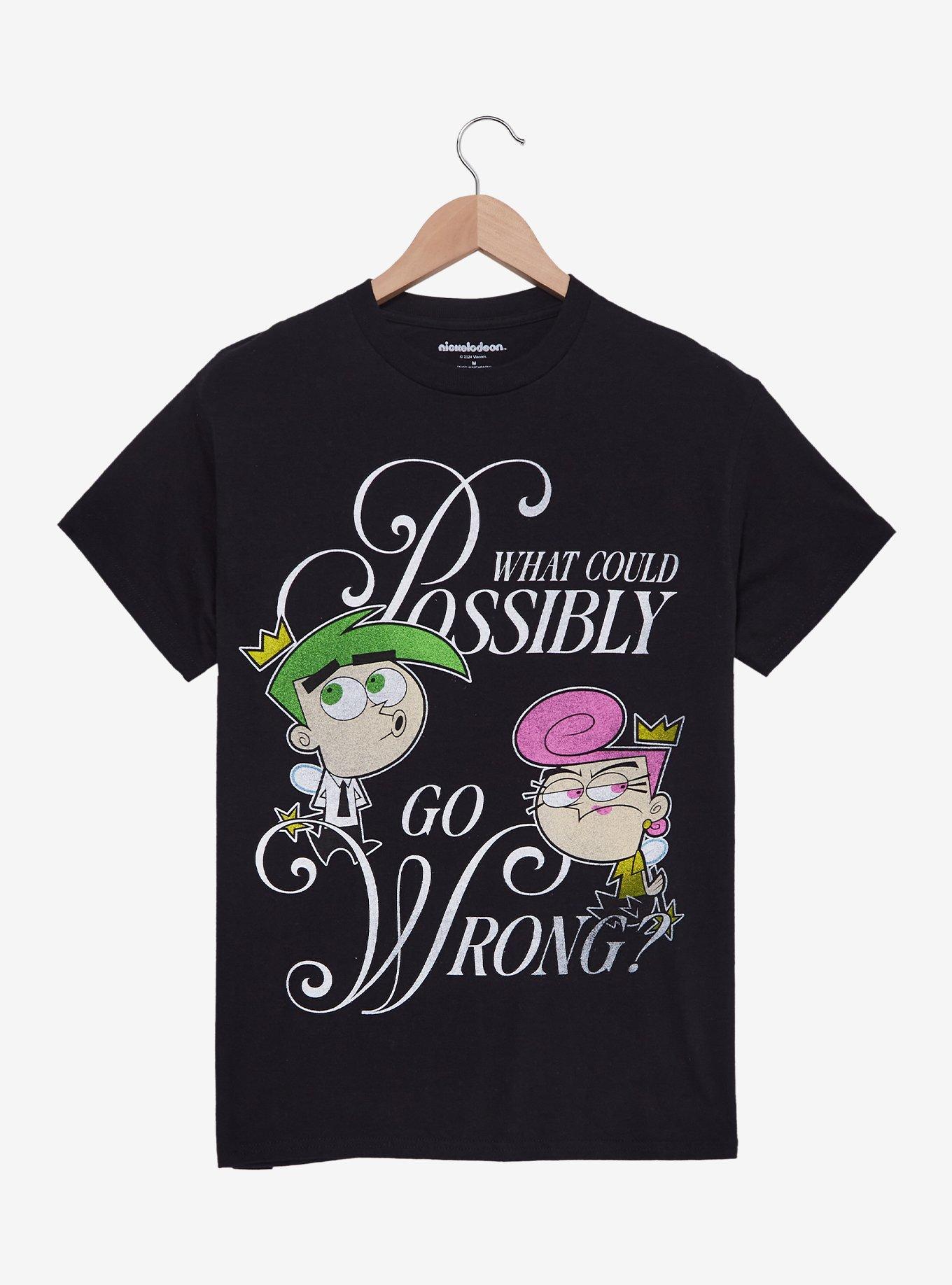 Fairly Odd Parents Cosmo & Wanda Portrait T-Shirt &mdash; BoxLunch Exclusive, BLACK, hi-res