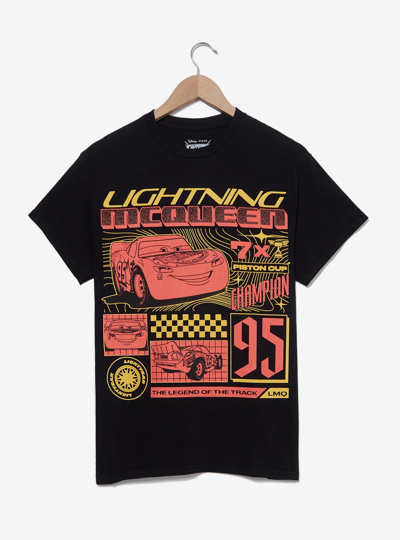 ★Urbandtype.★ McQueen Poster Graphic T-Shirt Dirty White U Disney Pixar Cars Lightning McQueen Tonal Multi-Portrait T
