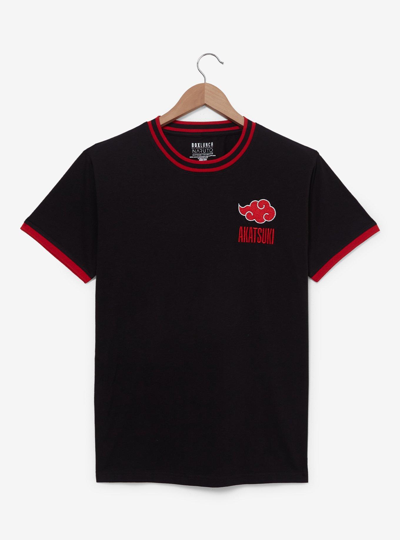 Naruto Shippuden Akatsuki Embroidered Ringer T-Shirt — BoxLunch Exclusive, , hi-res