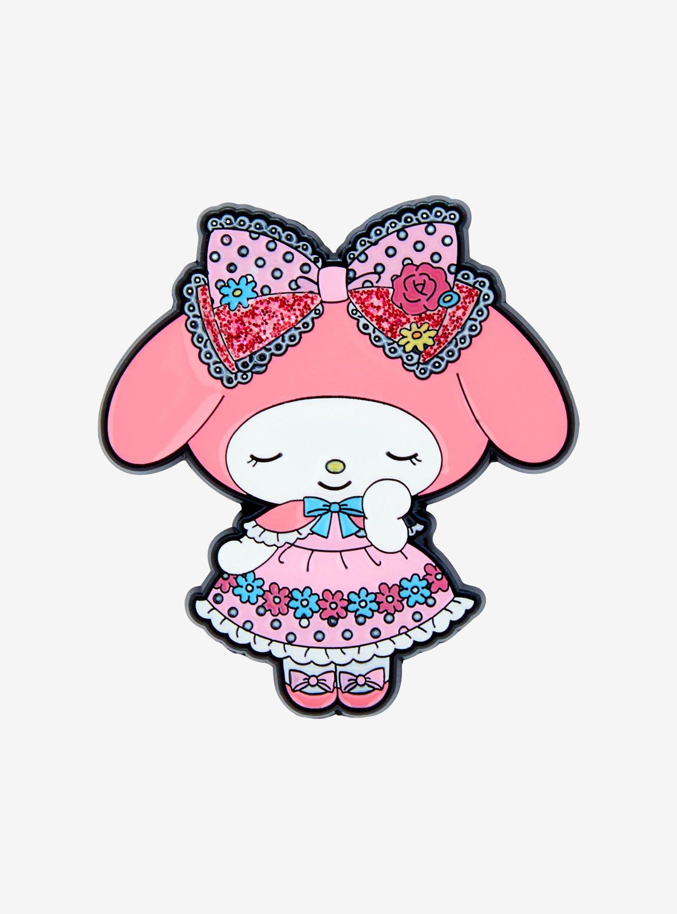 My Melody Glitter Bow Enamel Pin, , hi-res