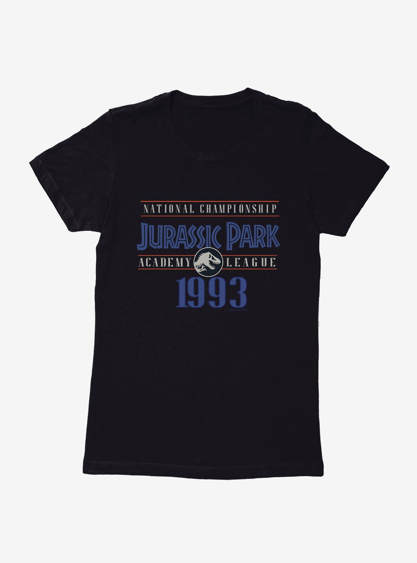 Jurassic Park National Championship Academy League Womens T-Shirt, BLACK, hi-res