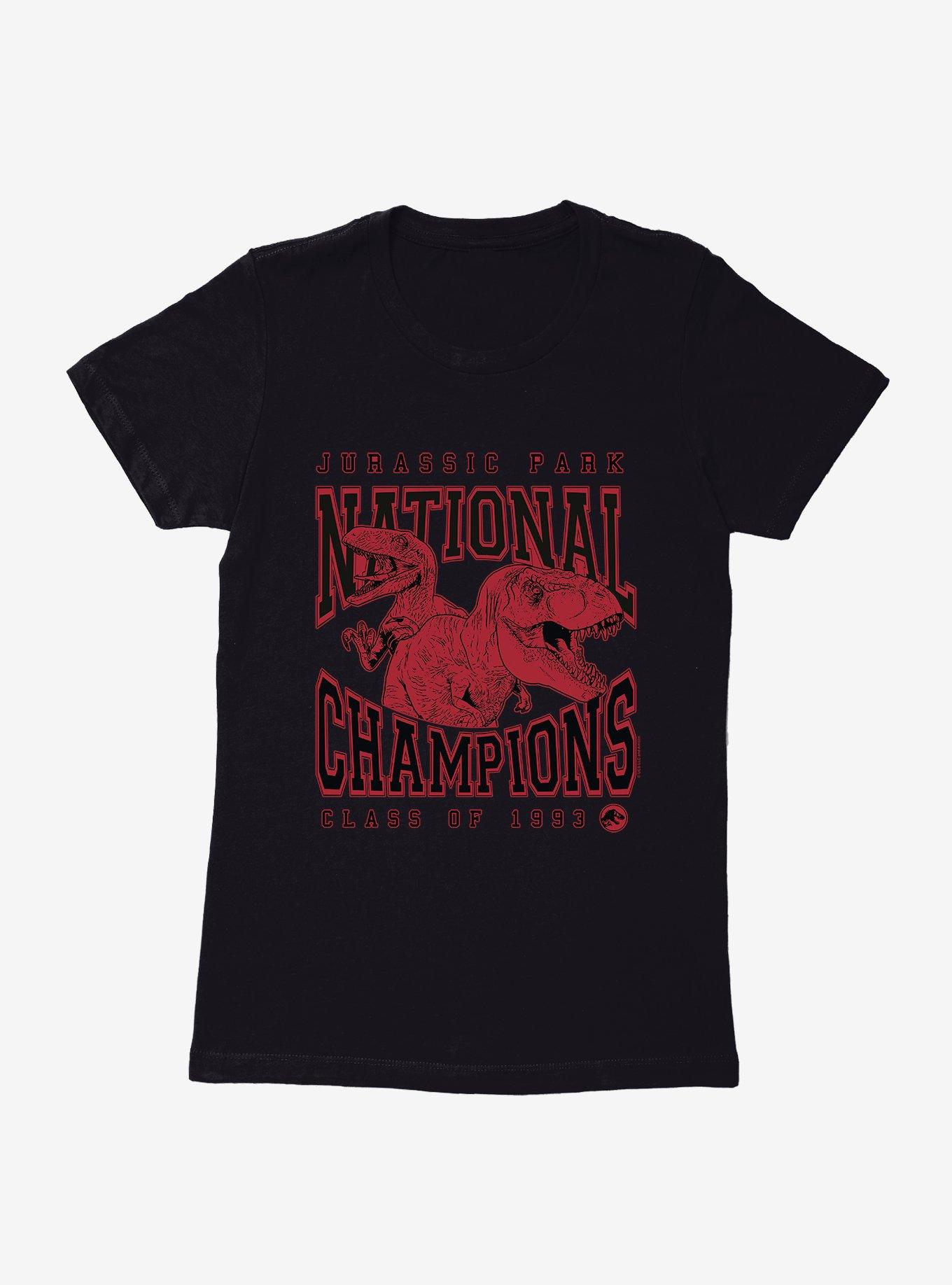 Jurassic Park National Champions Class of 1993 Womens T-Shirt, BLACK, hi-res