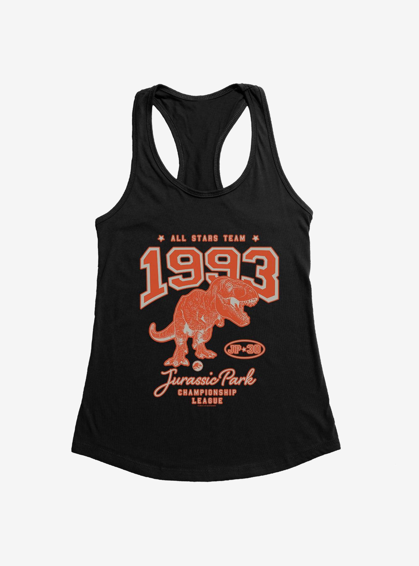 Jurassic Park Championship League 1993 Womens Tank, BLACK, hi-res