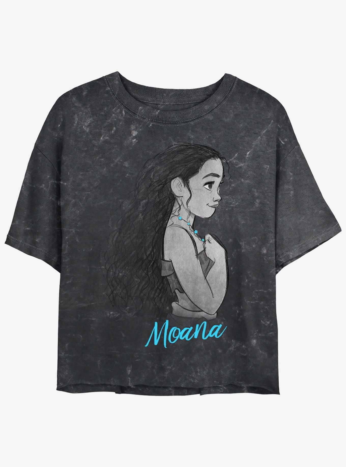 Disney Moana Profile Womens Mineral Wash Crop T-Shirt, , hi-res
