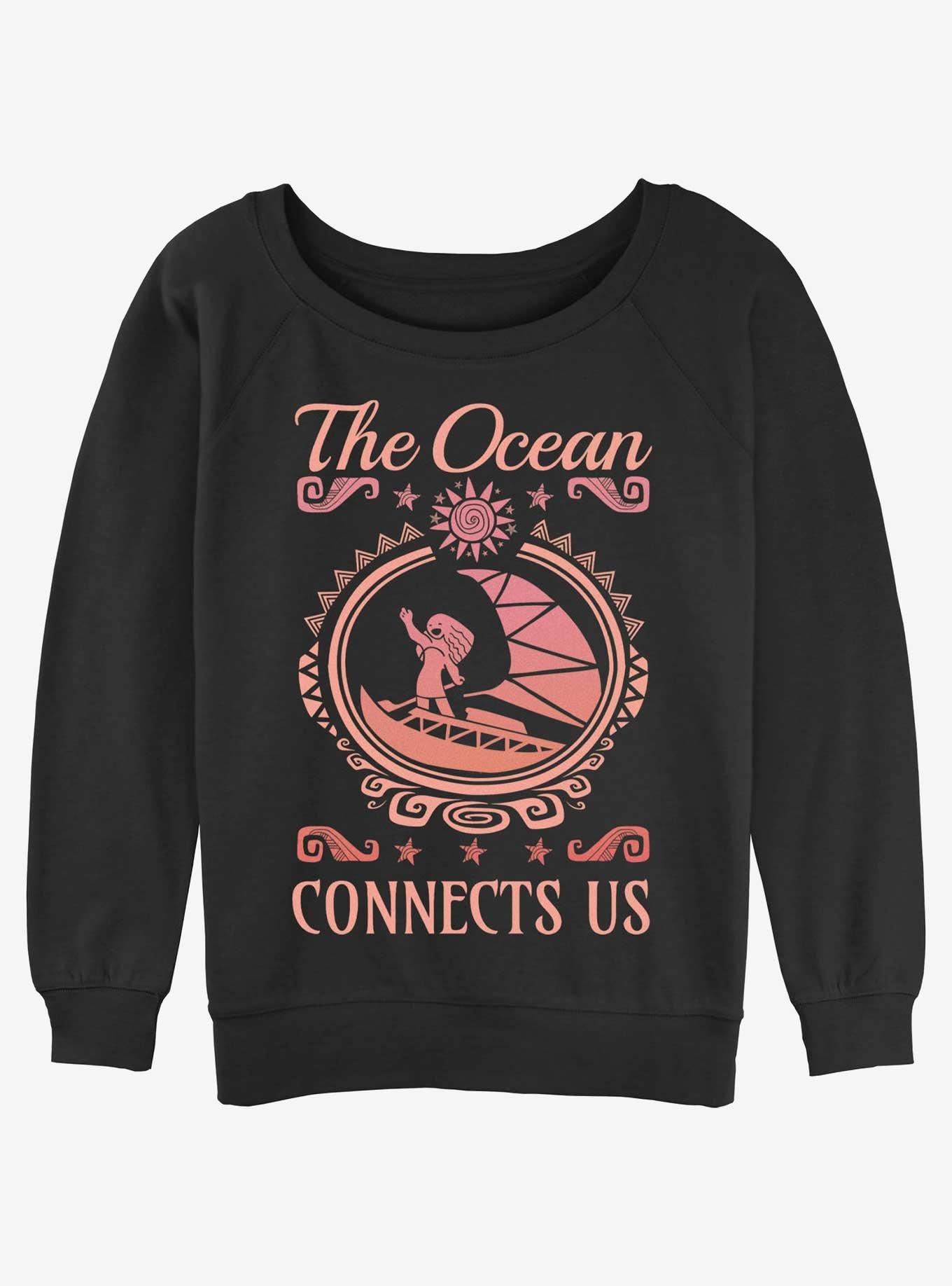 Disney Moana The Ocean Connect Us Womens Slouchy Sweatshirt, , hi-res