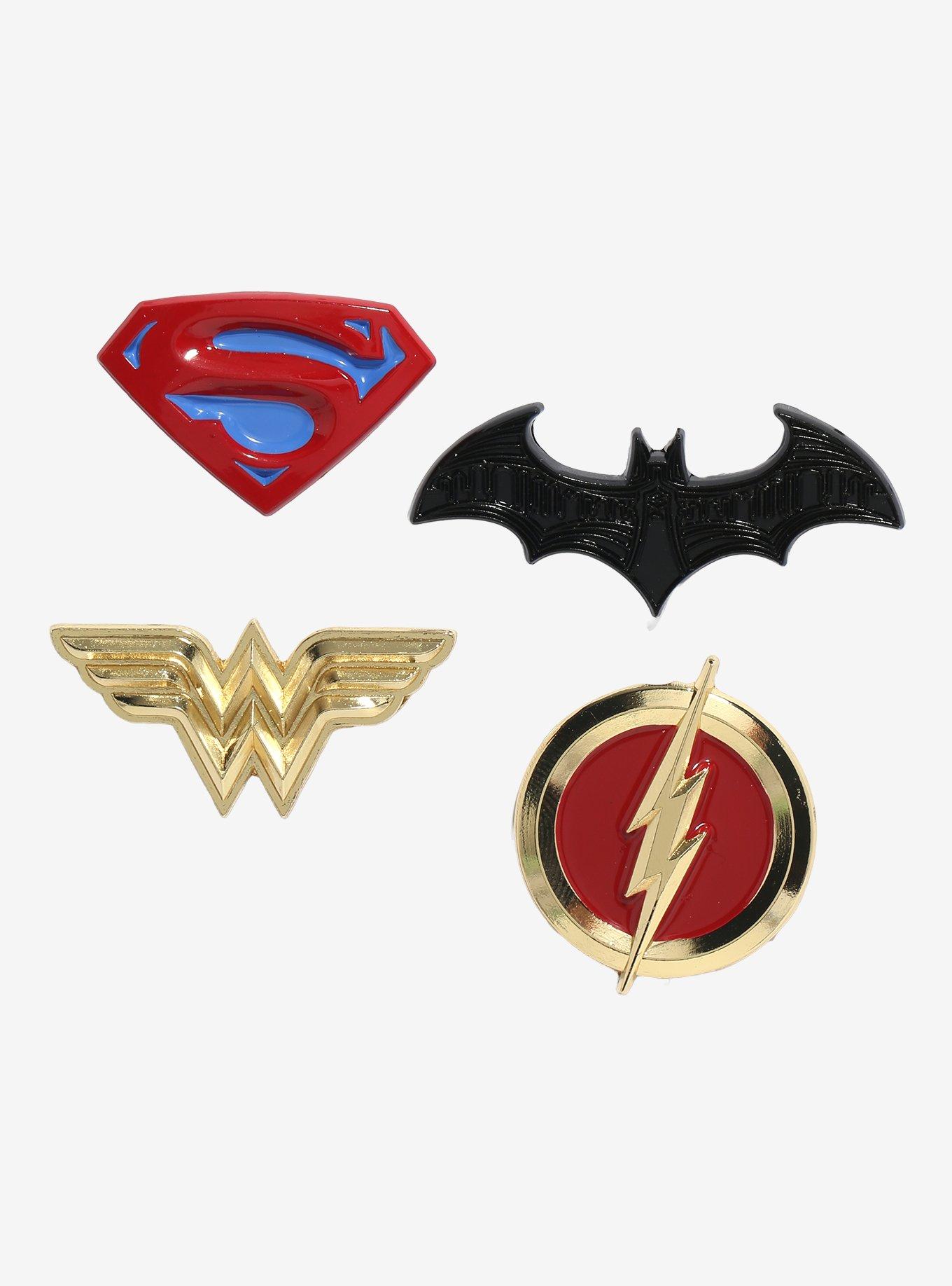 DC Comics Justice League Icons Enamel Pin 4 Pack, , hi-res