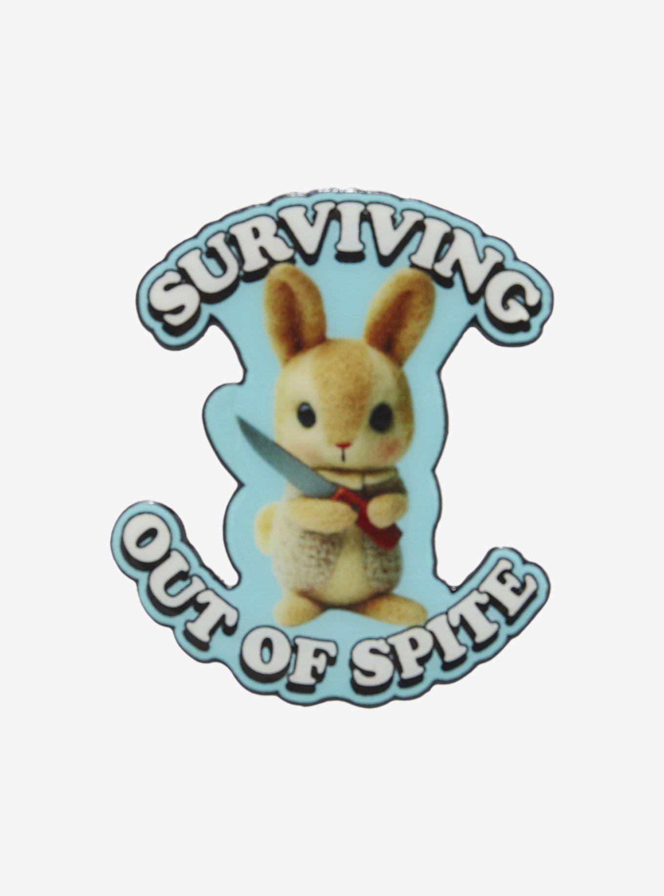 Surviving Spite Bunny Enamel Pin, , hi-res