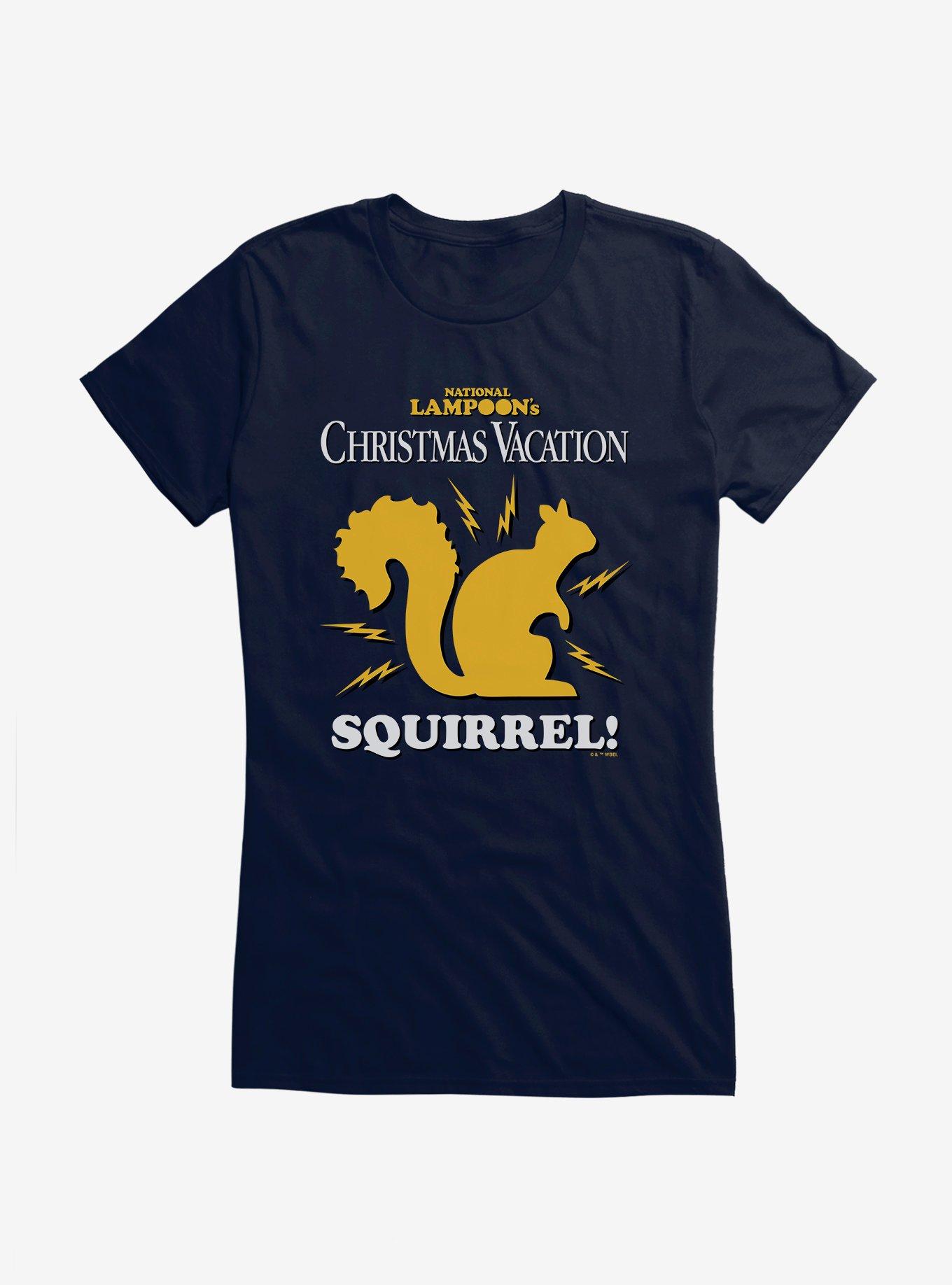 Christmas Vacation Electric Squirrel! Girls T-Shirt, NAVY, hi-res