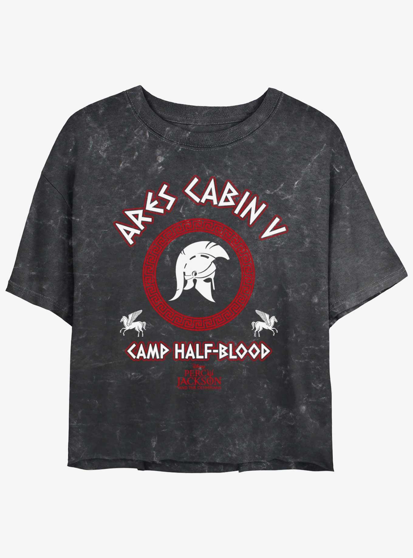 Disney Percy Jackson And The Olympians Ares Cabin Camp Half Blood Girls Mineral Wash Crop T-Shirt, , hi-res