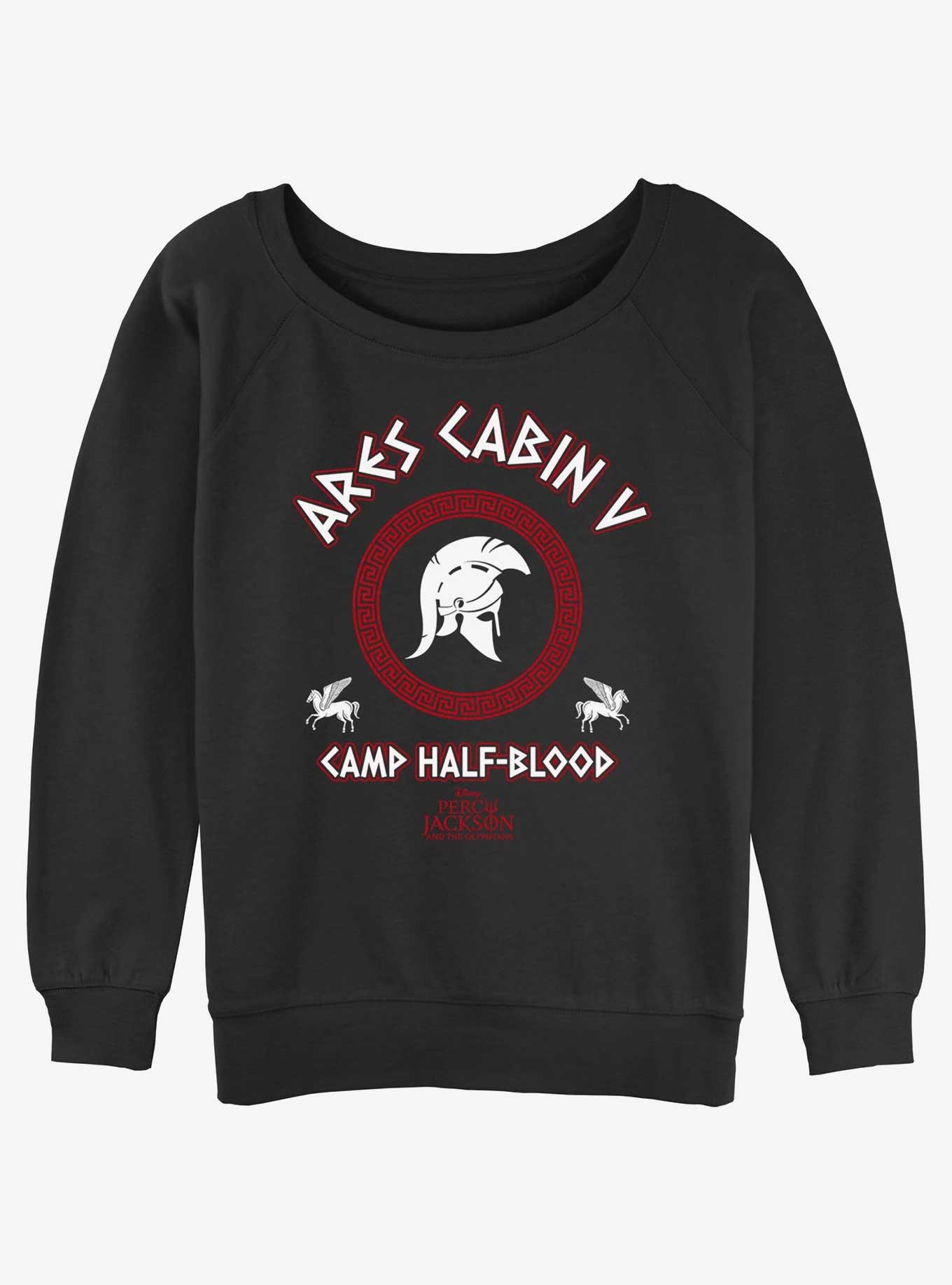 Disney Percy Jackson And The Olympians Ares Cabin Camp Half Blood Girls Slouchy Sweatshirt, BLACK, hi-res