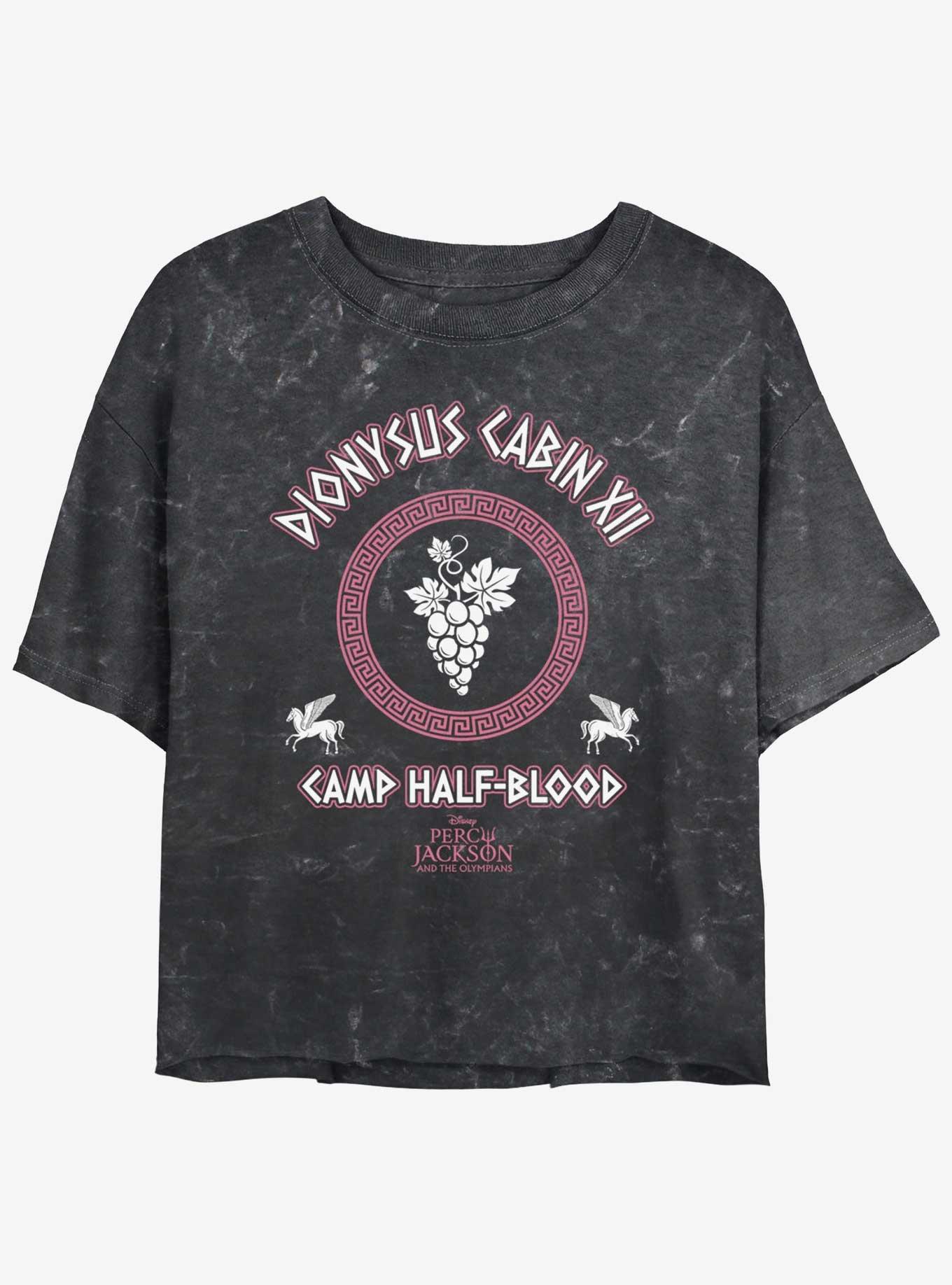 Disney Percy Jackson And The Olympians Dionysus Cabin Girls Mineral Wash Crop T-Shirt, , hi-res