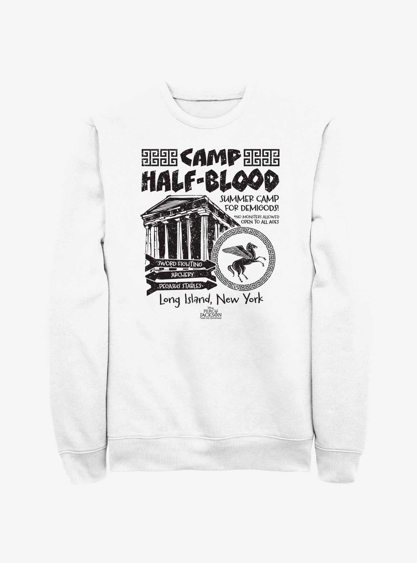 Disney Percy Jackson And The Olympians Camp Poster Sweatshirt, WHITE, hi-res