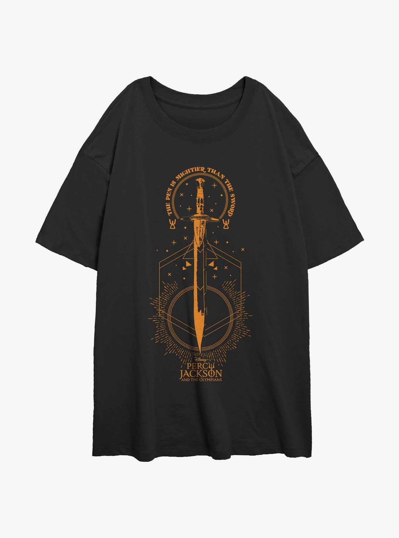 Disney Percy Jackson And The Olympians Pen Above Sword Girls Oversized T-Shirt, , hi-res