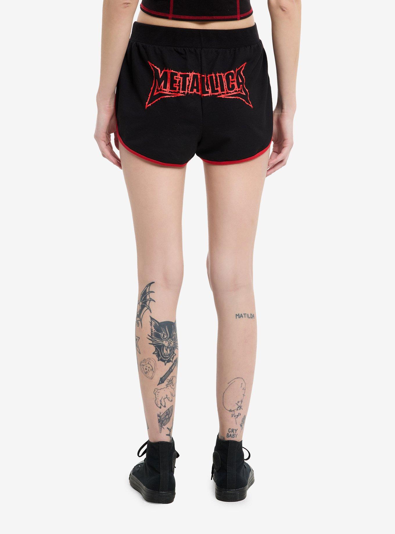 Metallica Black Red Logo Girls Soft Shorts Hot Topic