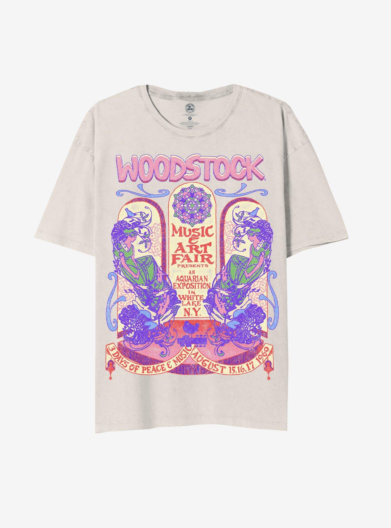 Woodstock Festival Poster Boyfriend Fit Girls T-Shirt, , hi-res