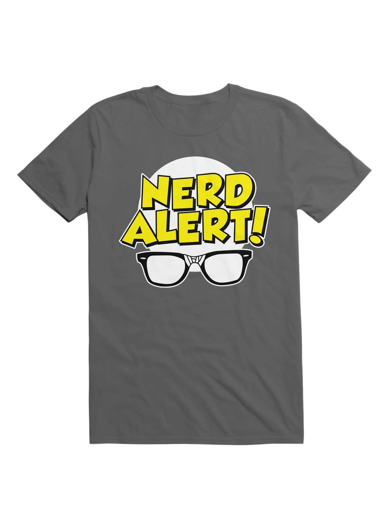 Nerd Alert Funny Glasses Smart Saying T-Shirt, , hi-res