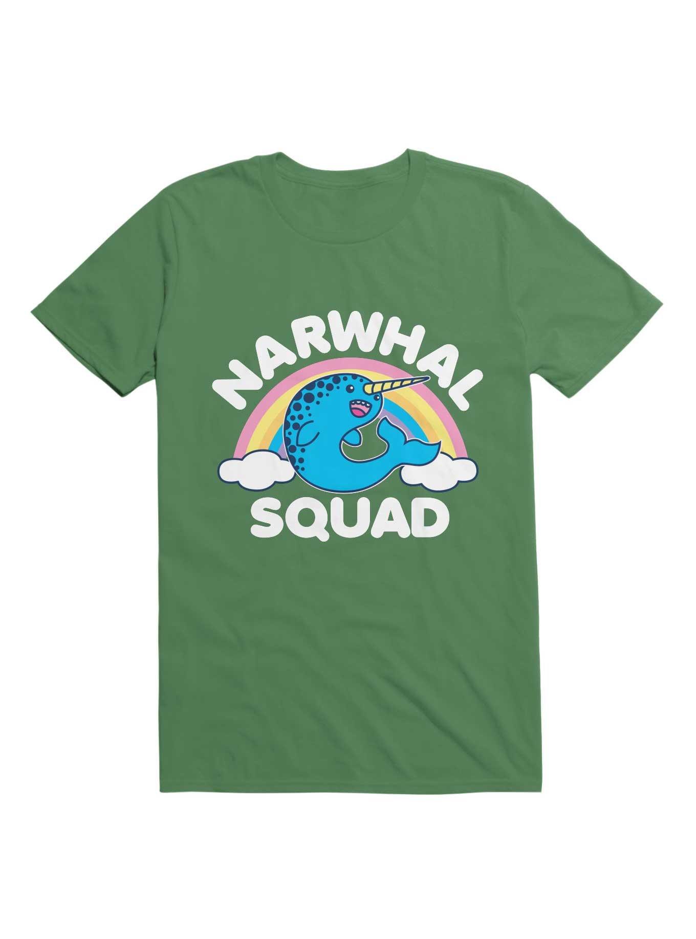 Narwhal Squad Cute Kawaii Unicorn Rainbow T-Shirt, , hi-res