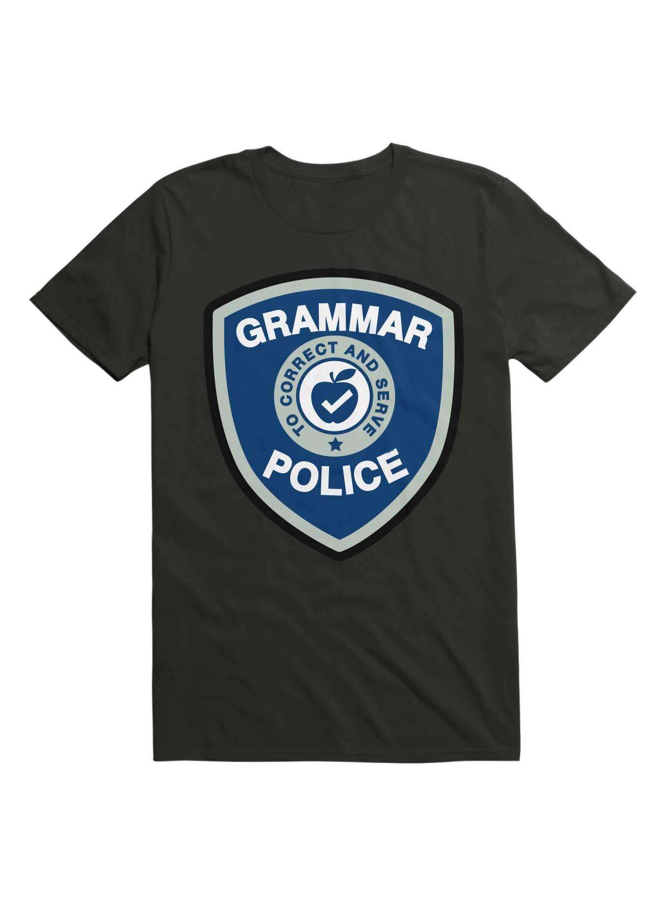 Grammar Police Badge Funny Saying T-Shirt, , hi-res