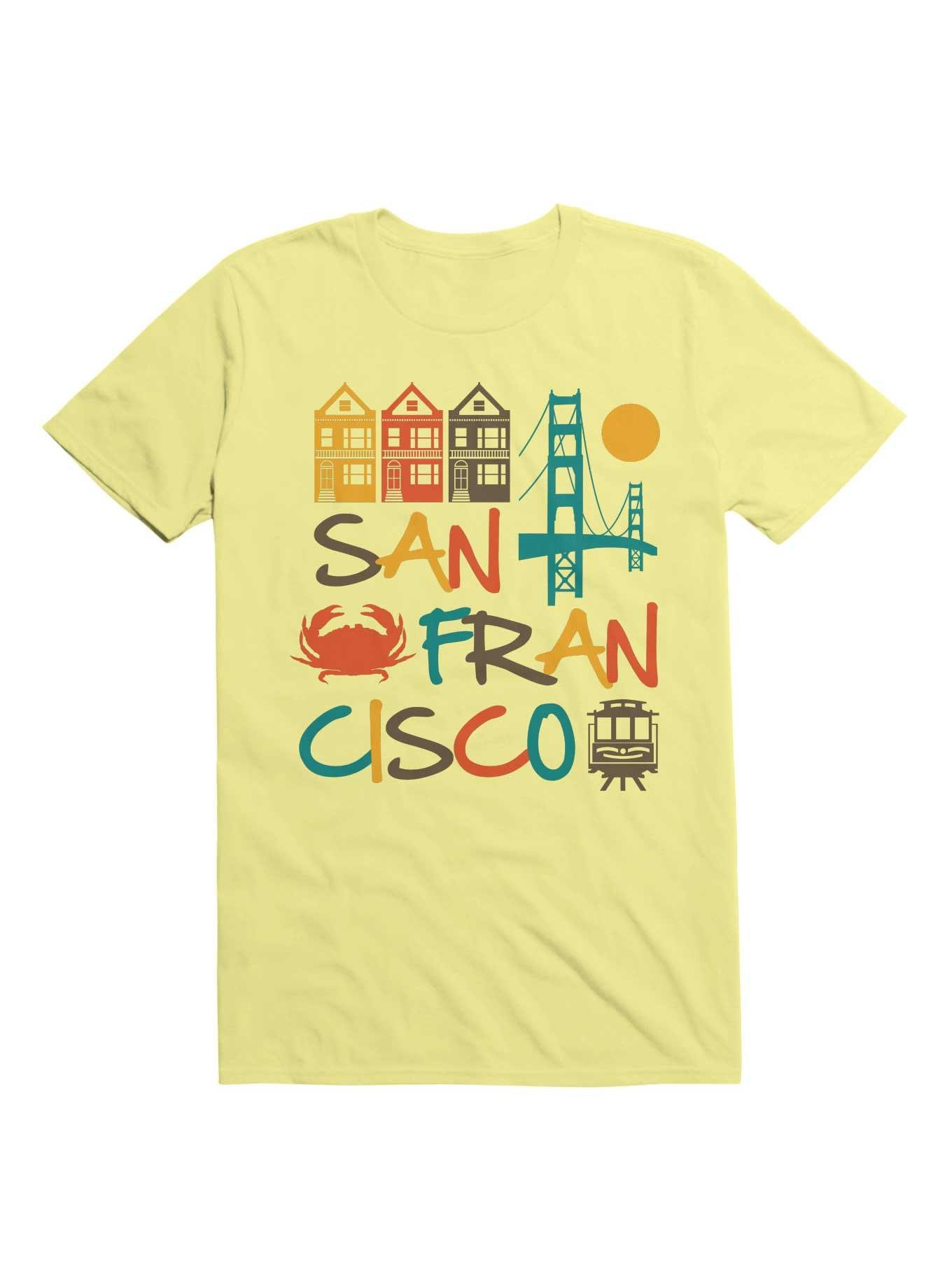San Francisco Silhouette Icons Colorful T-Shirt, CORN SILK, hi-res