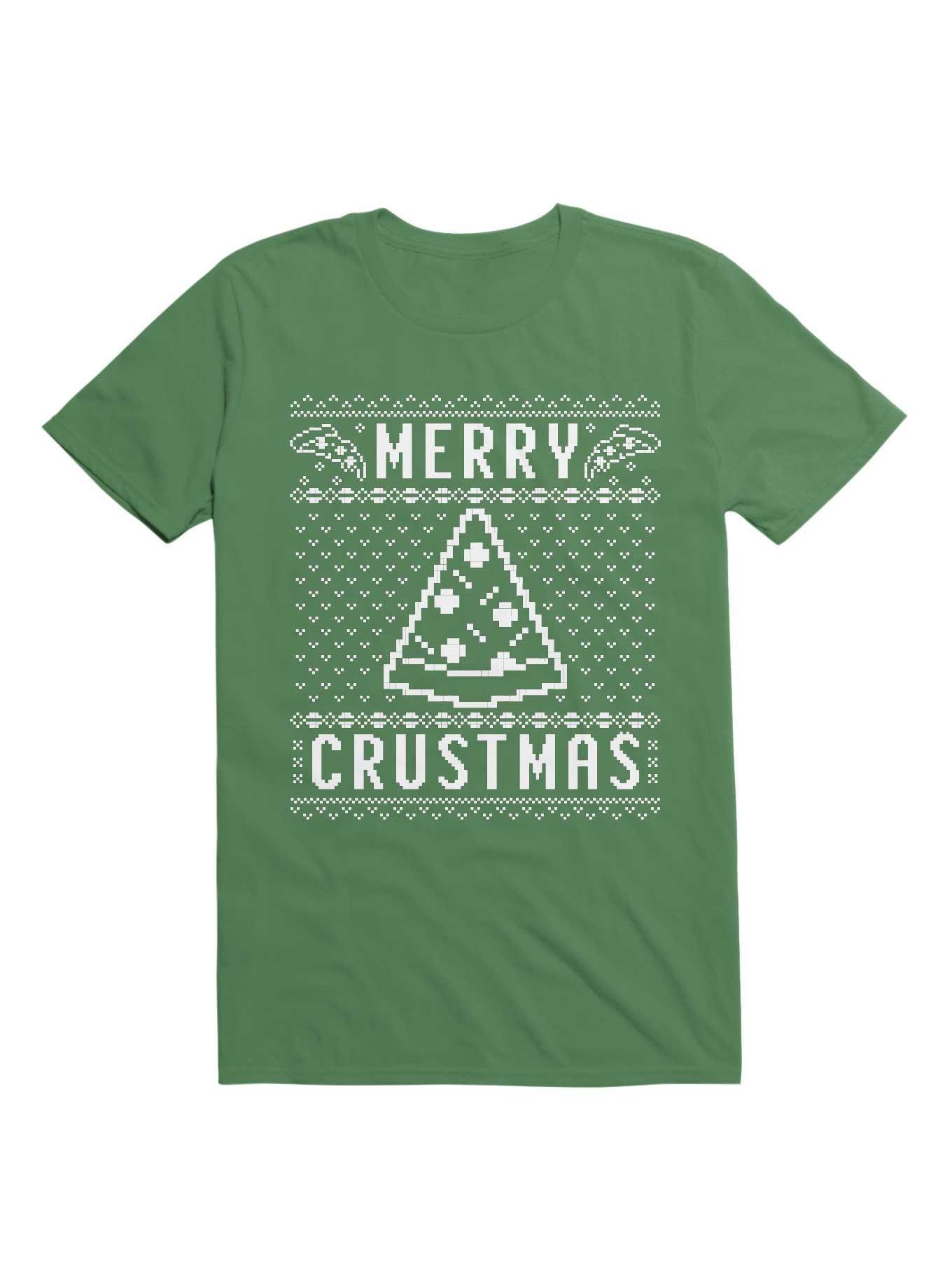 THRDLESS Merry Crustmas Pizza Christmas Sweater Design T-Shirt