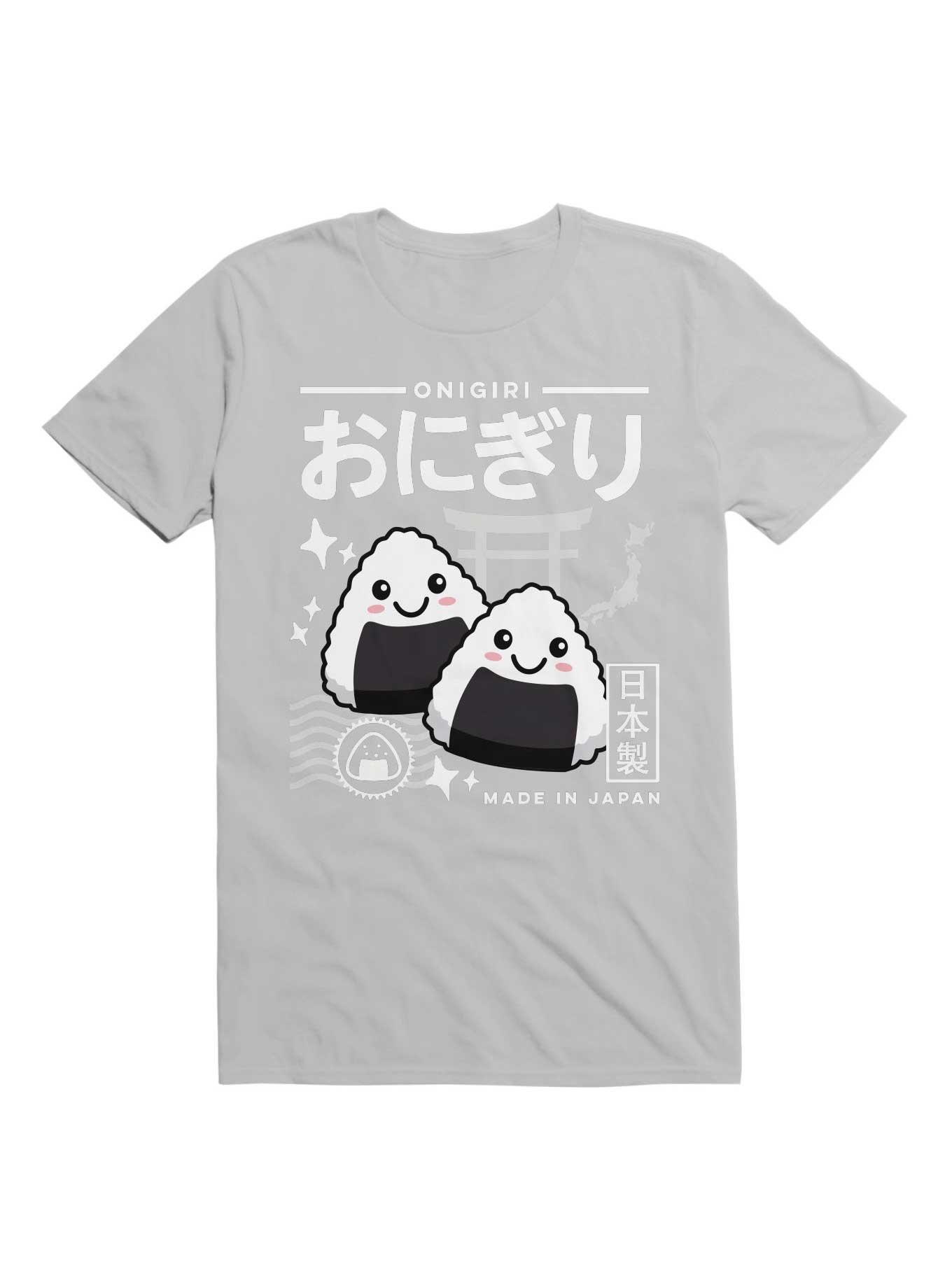 Kawaii Onigiri Cute Japanese Food T-Shirt, ICE GREY, hi-res