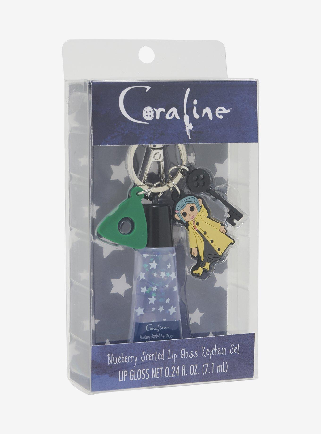 Coraline Multi Charm Blueberry Scented Lip Gloss Keychain Set, , hi-res