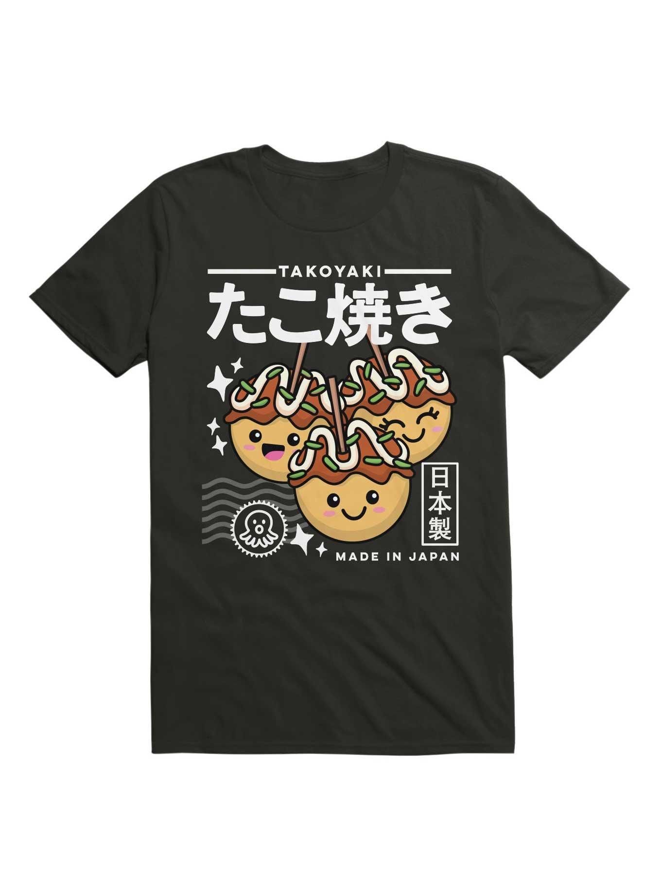 Kawaii Takoyaki Cute Japanese Food T-Shirt, BLACK, hi-res