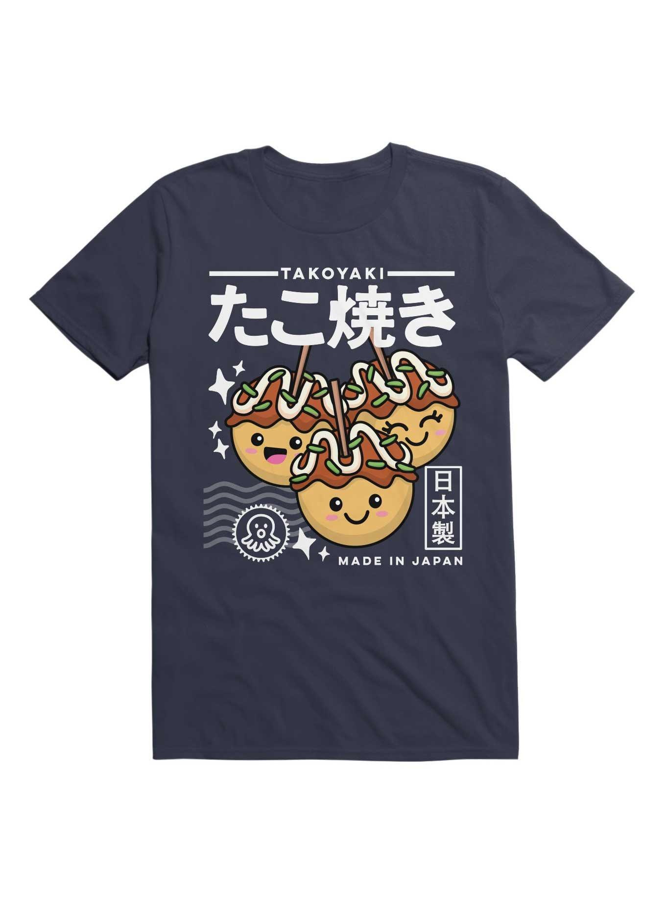 Kawaii Takoyaki Cute Japanese Food T-Shirt, NAVY, hi-res