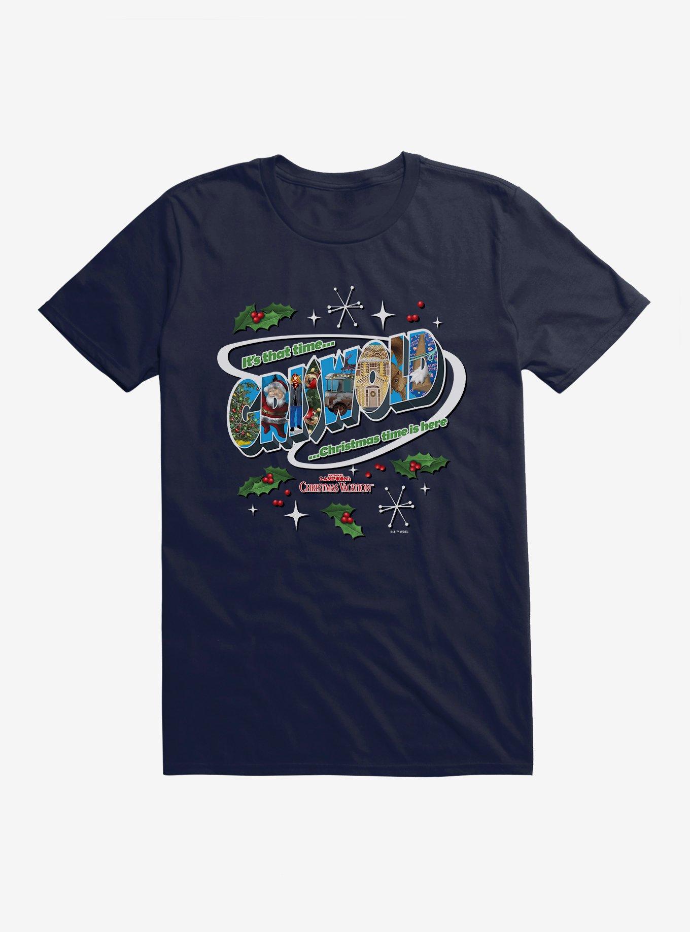 Christmas Vacation Griswold Christmas Time Is Here T-Shirt, NAVY, hi-res