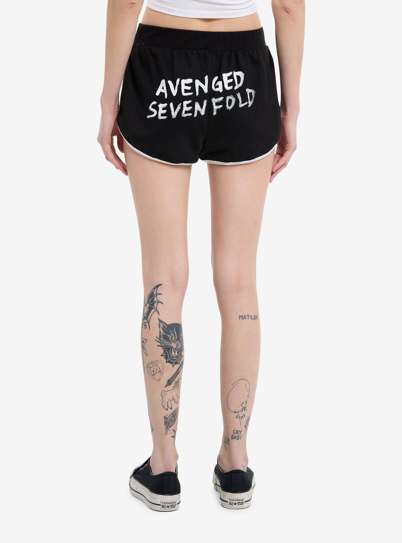 Avenged Sevenfold Deathbat Girls Soft Shorts, , hi-res