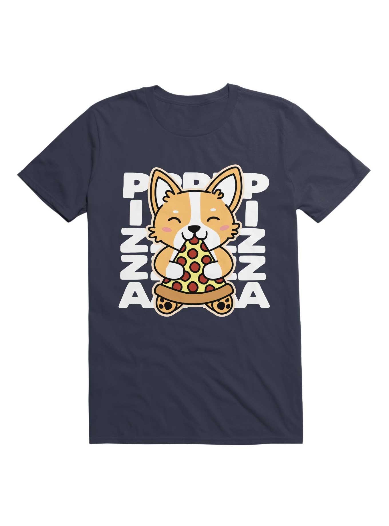 THRDLESS Corgi Eating Pizza Cute Dog Kawaii Food T-Shirt
