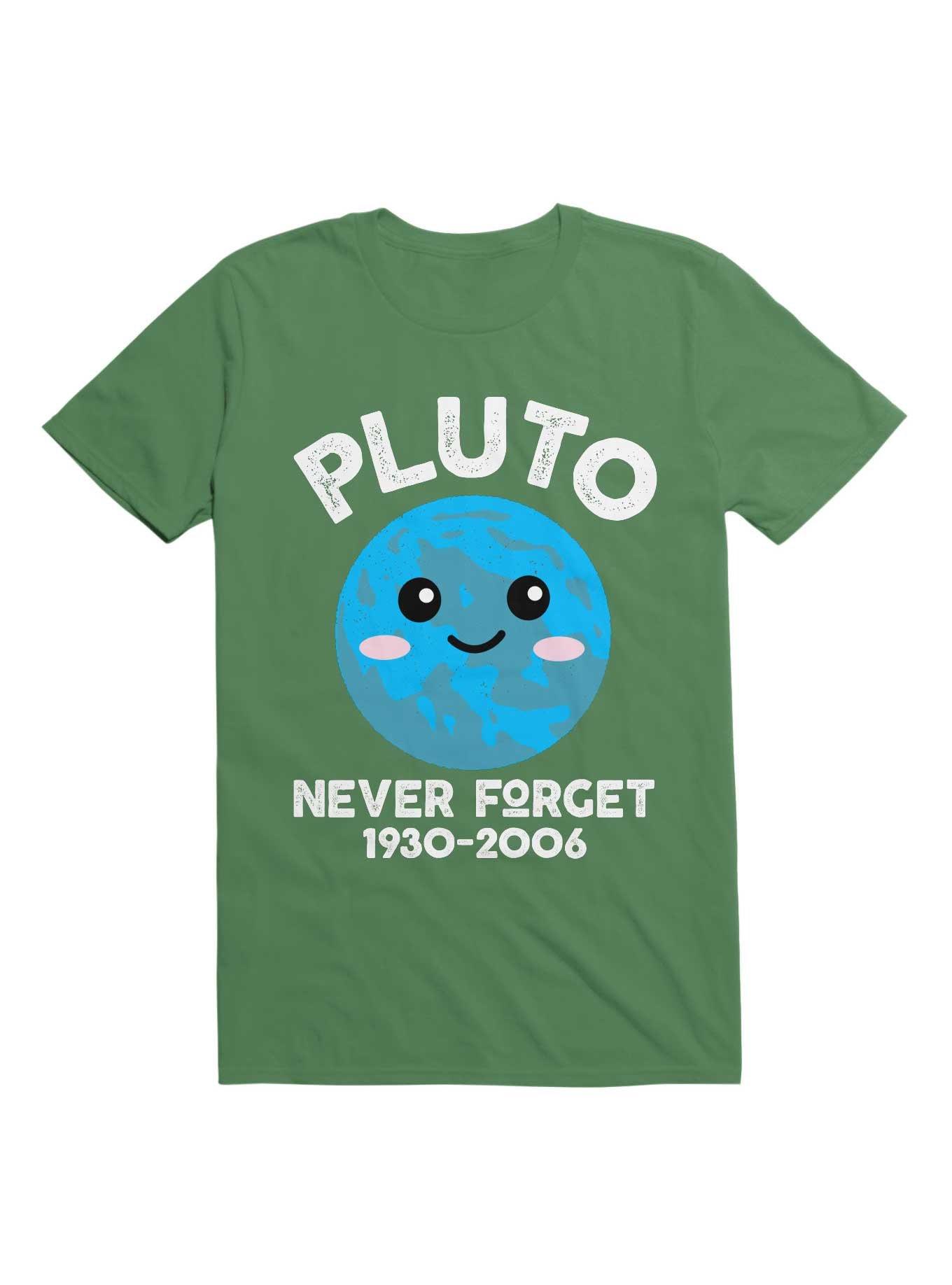 Pluto Never Forget Cute Kawaii Planet T-Shirt, , hi-res