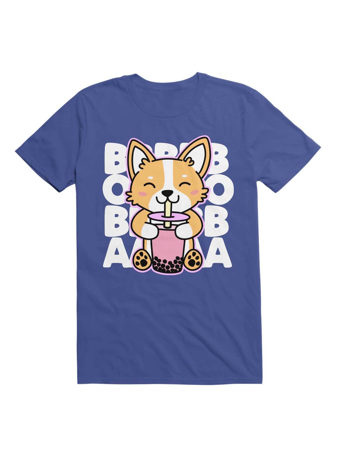 Corgi Drinking Boba Tea T-Shirt, , hi-res