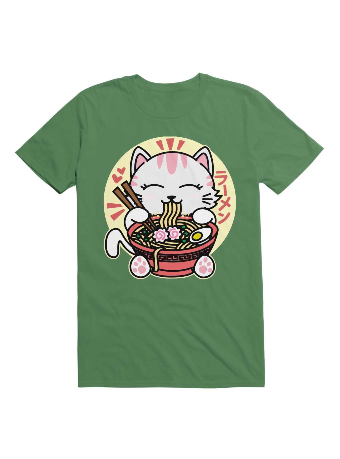 Cat Eating Ramen T-Shirt, , hi-res