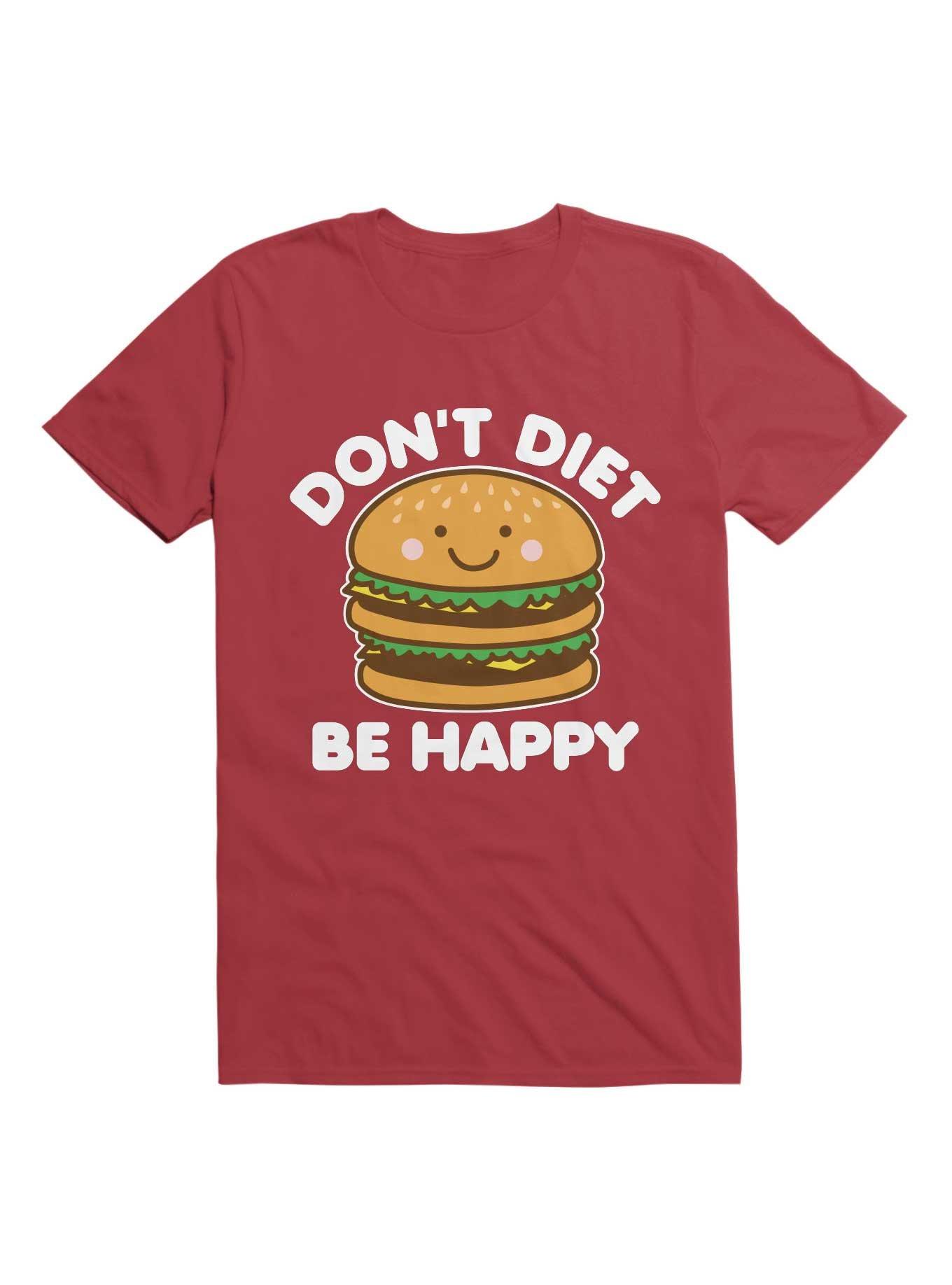 Don't Diet Be Happy T-Shirt, RED, hi-res