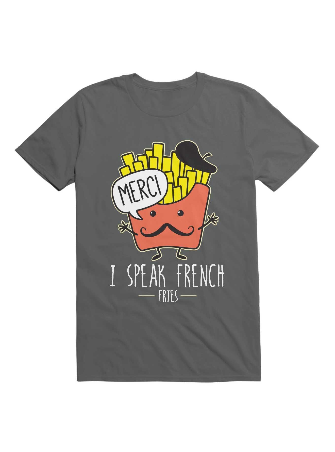 I Speak French Fries T-Shirt, CHARCOAL, hi-res