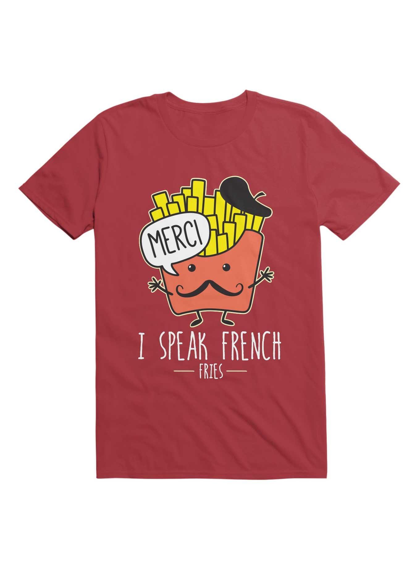 I Speak French Fries T-Shirt, RED, hi-res