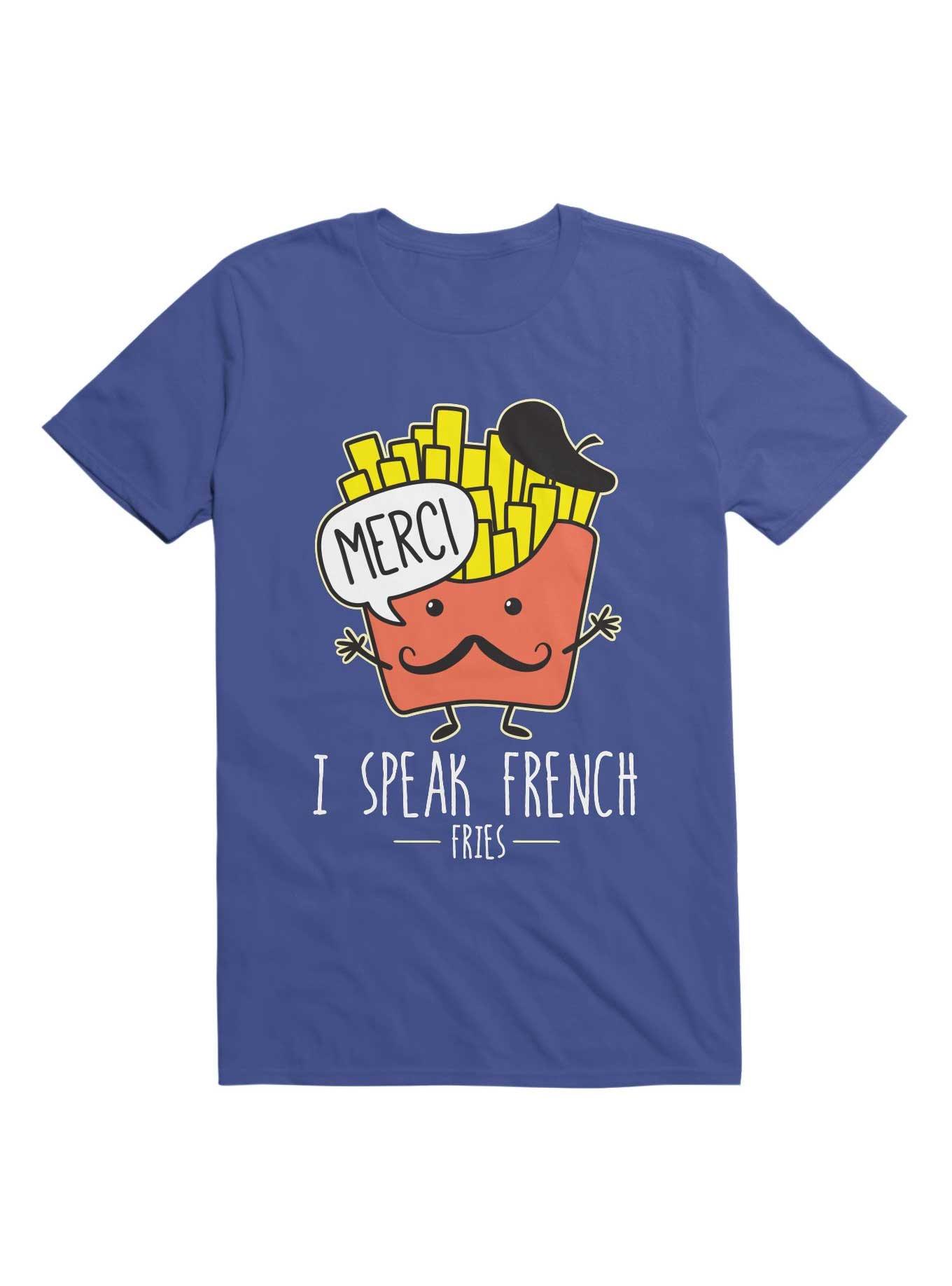I Speak French Fries T-Shirt, ROYAL, hi-res