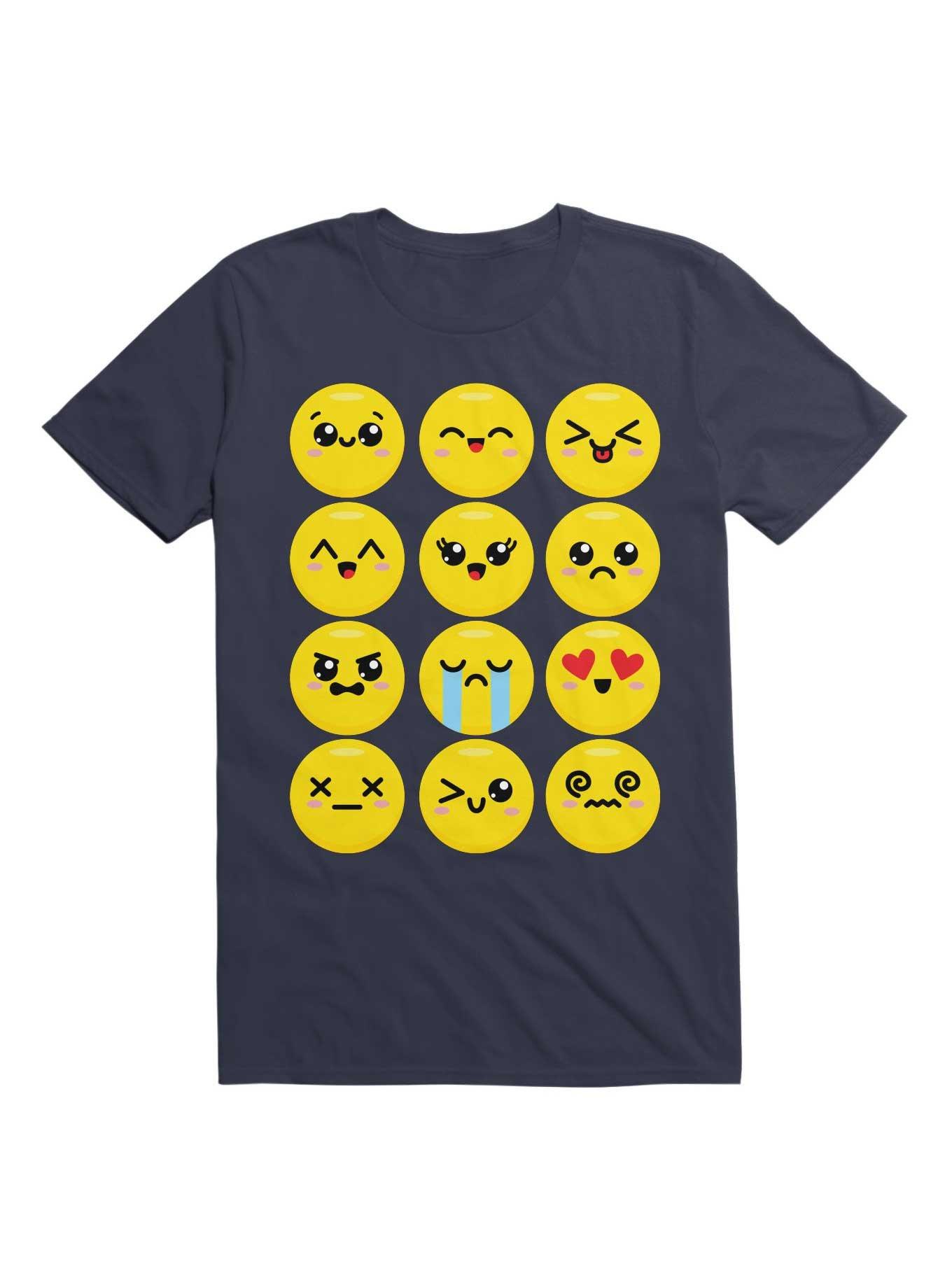 Kawaii Emojis T-Shirt, NAVY, hi-res