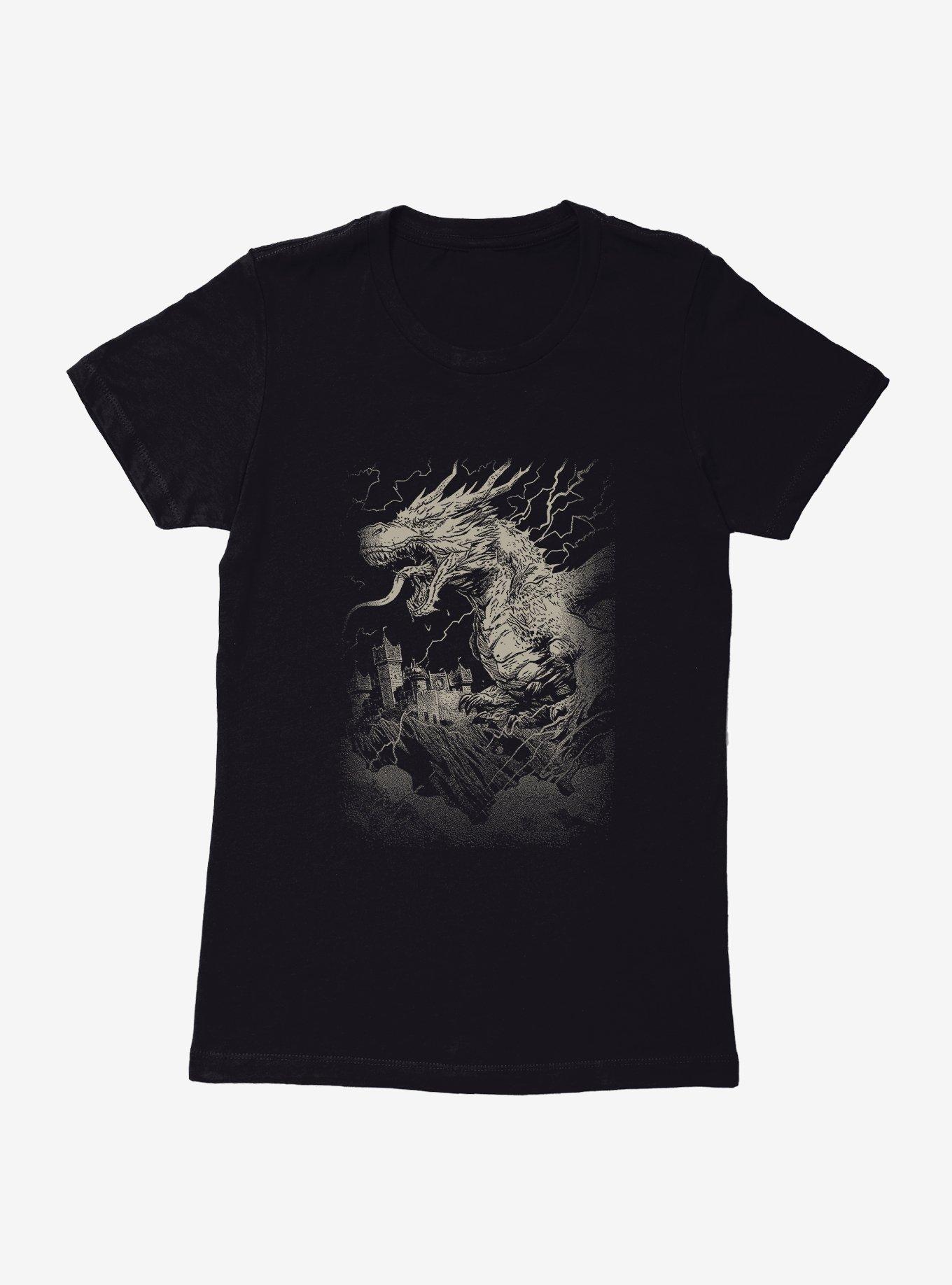 Fire Dragon Womens T-Shirt, BLACK, hi-res