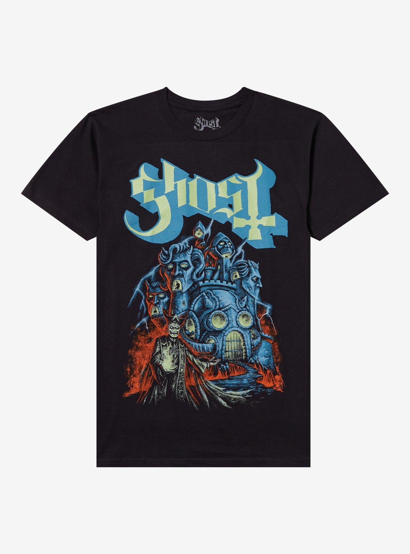 Ghost Robot Castle Glow-In-The-Dark T-Shirt, , hi-res