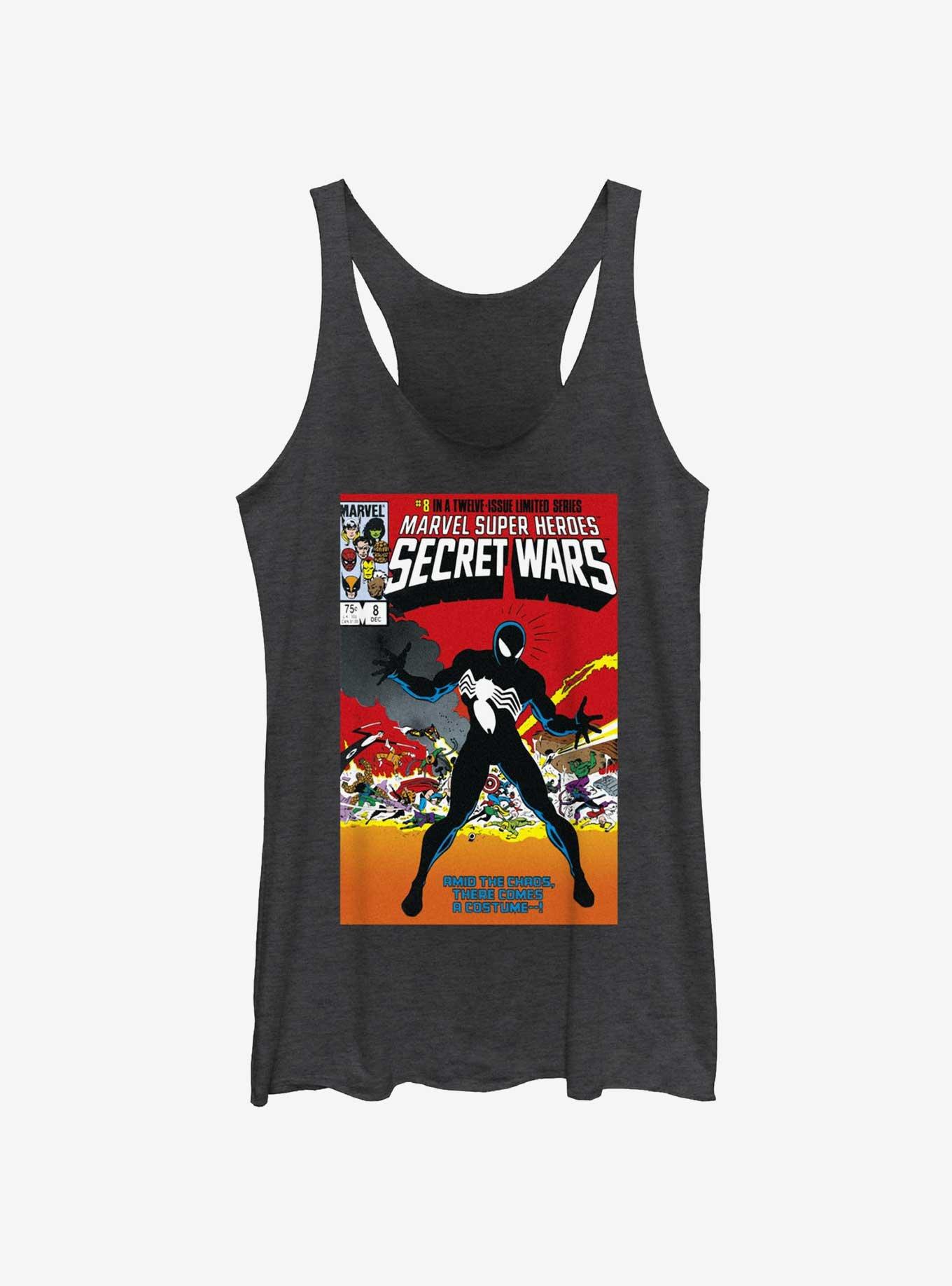 Marvel Secret Wars Vol 8 Comic Cover Womens Tank Top, BLK HTR, hi-res