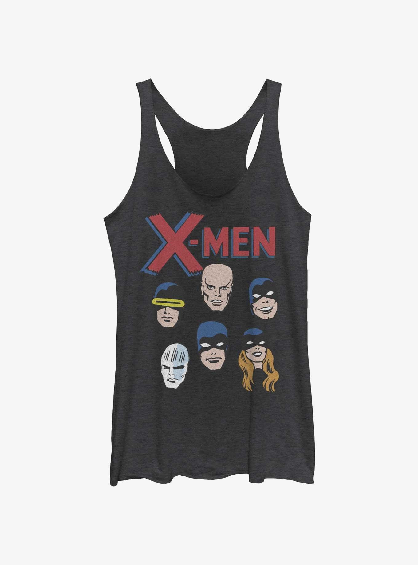 Marvel X-Men Heads Womens Tank Top, BLK HTR, hi-res