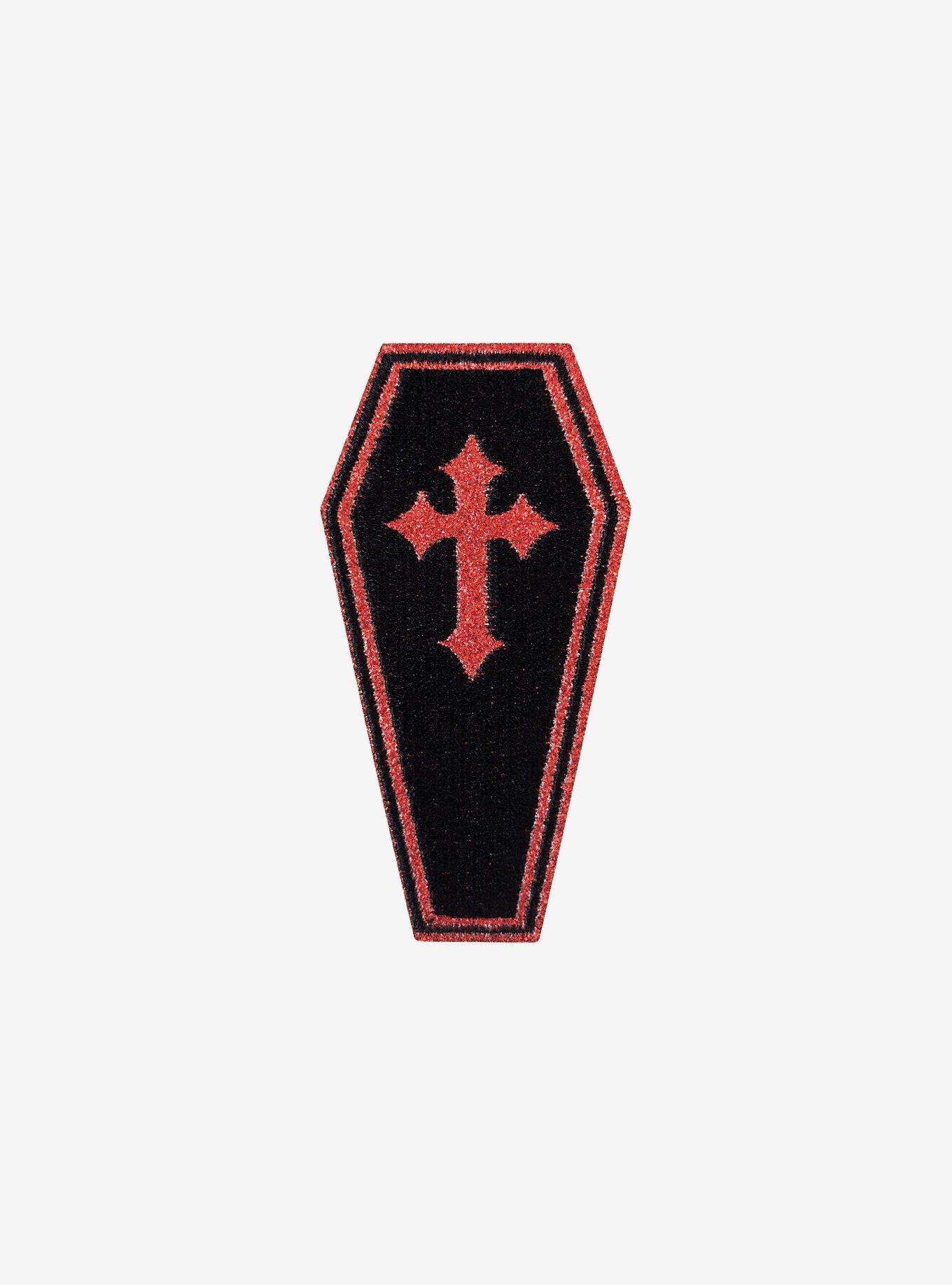 Red Glitter Coffin Patch, , hi-res