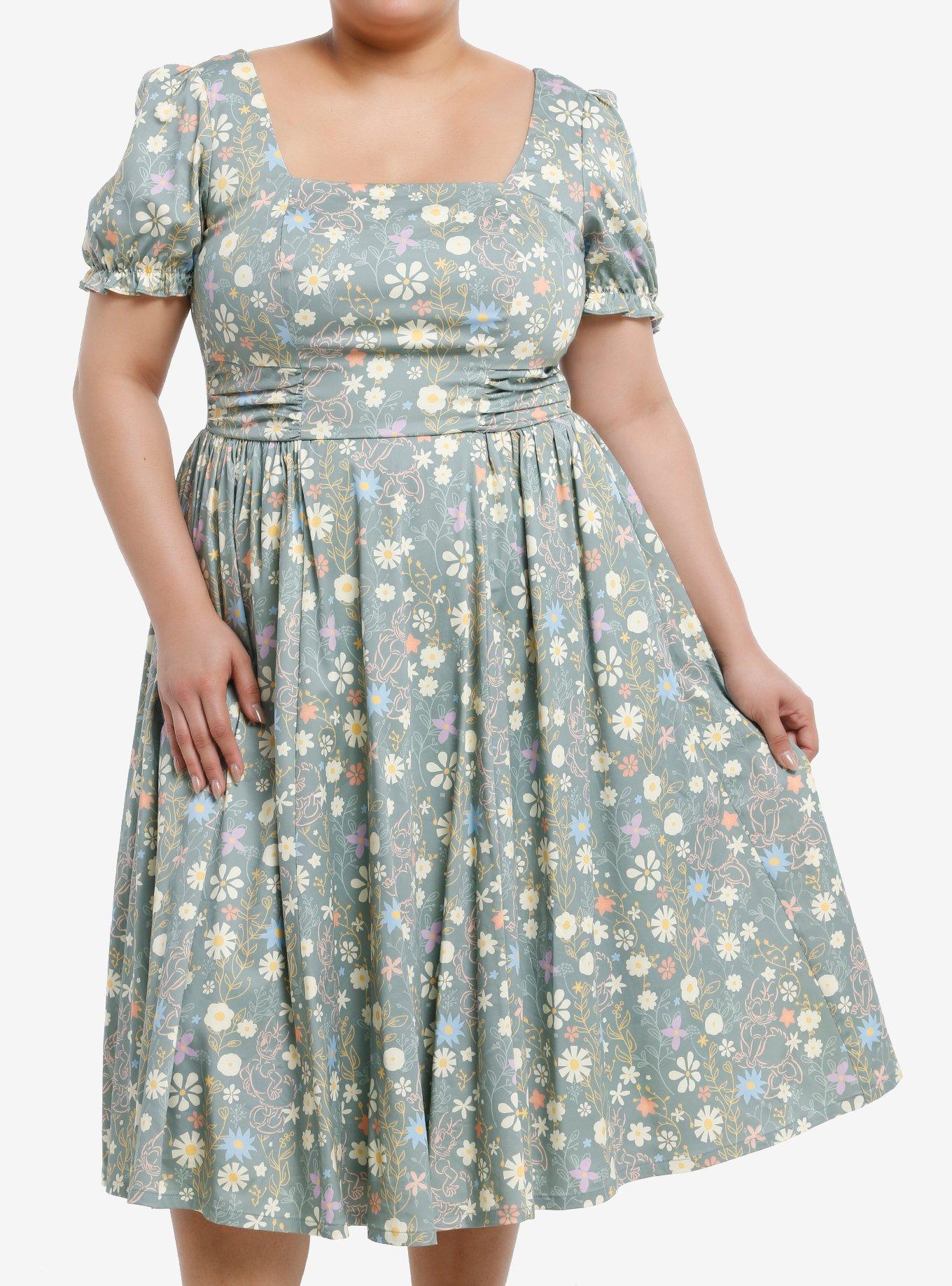 Her Universe Disney Daisy Duck Floral Midi Dress Plus Size Her Universe Exclusive 