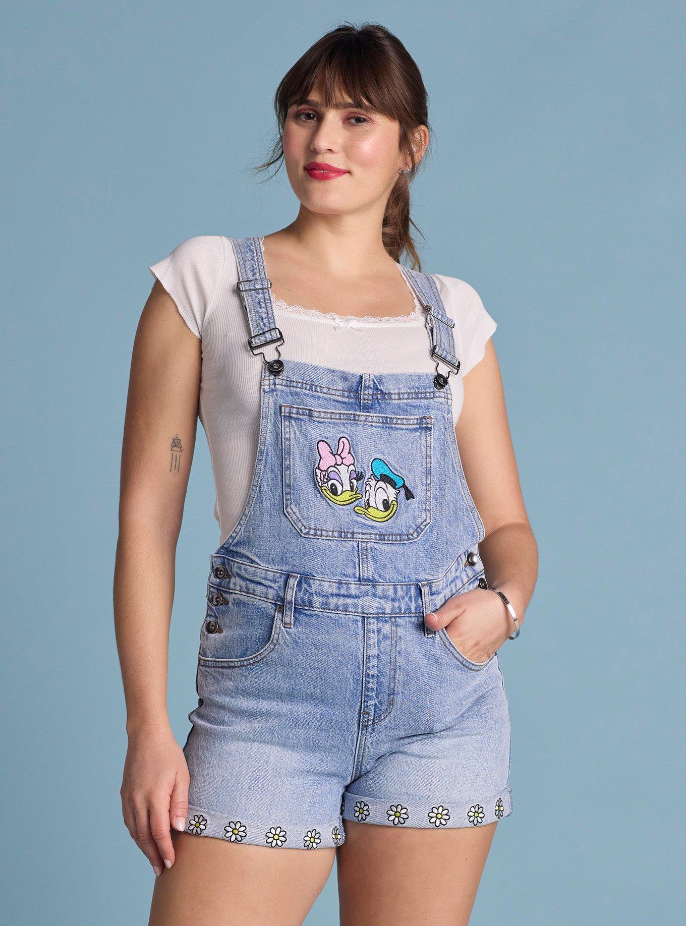 Her Universe Disney Donald Duck & Daisy Duck Denim Shortalls Her Universe Exclusive 