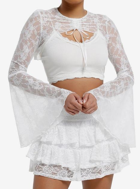 ロゼミューズ　Bell sleeve boleroホワイト　関コレ　白　新品 ロゼミューズ Bell sleeve boleroホワイト 関コレ 白 新品 Bell sleeve