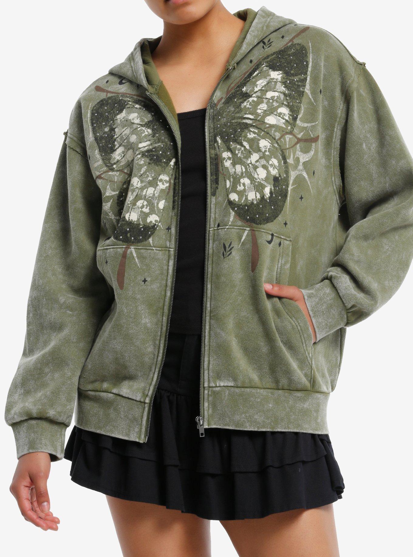 Grunge Butterfly Green Girls Hoodie | Hot Topic