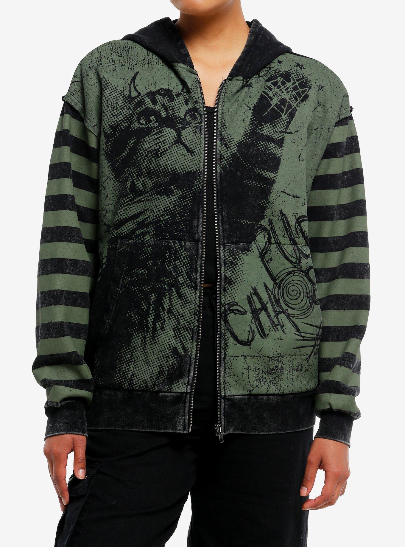 Demon Kitten Green & Black Girls Hoodie, , hi-res