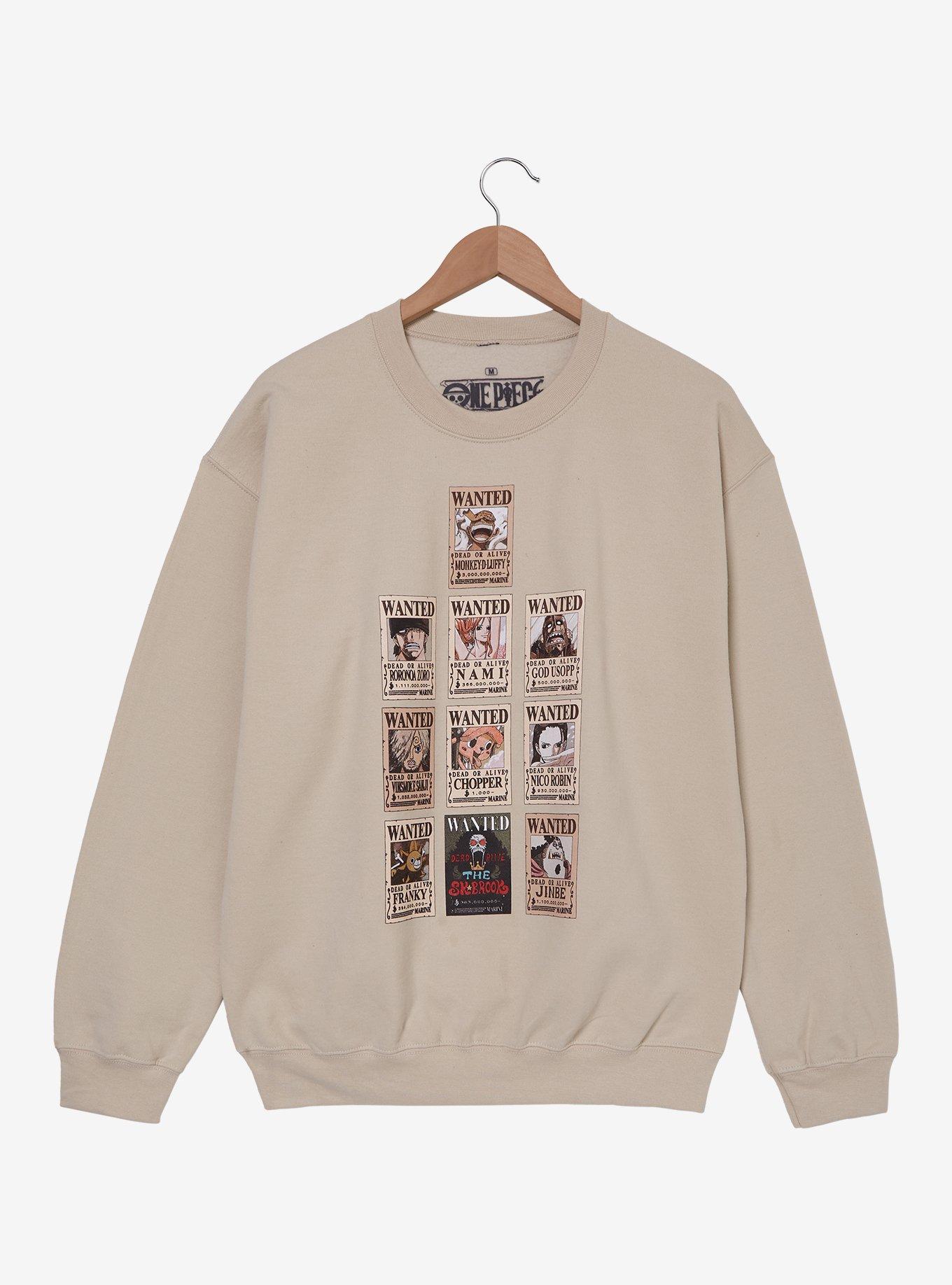 One Piece Character Wanted Posters Crewneck - BoxLunch Exclusive, , hi-res